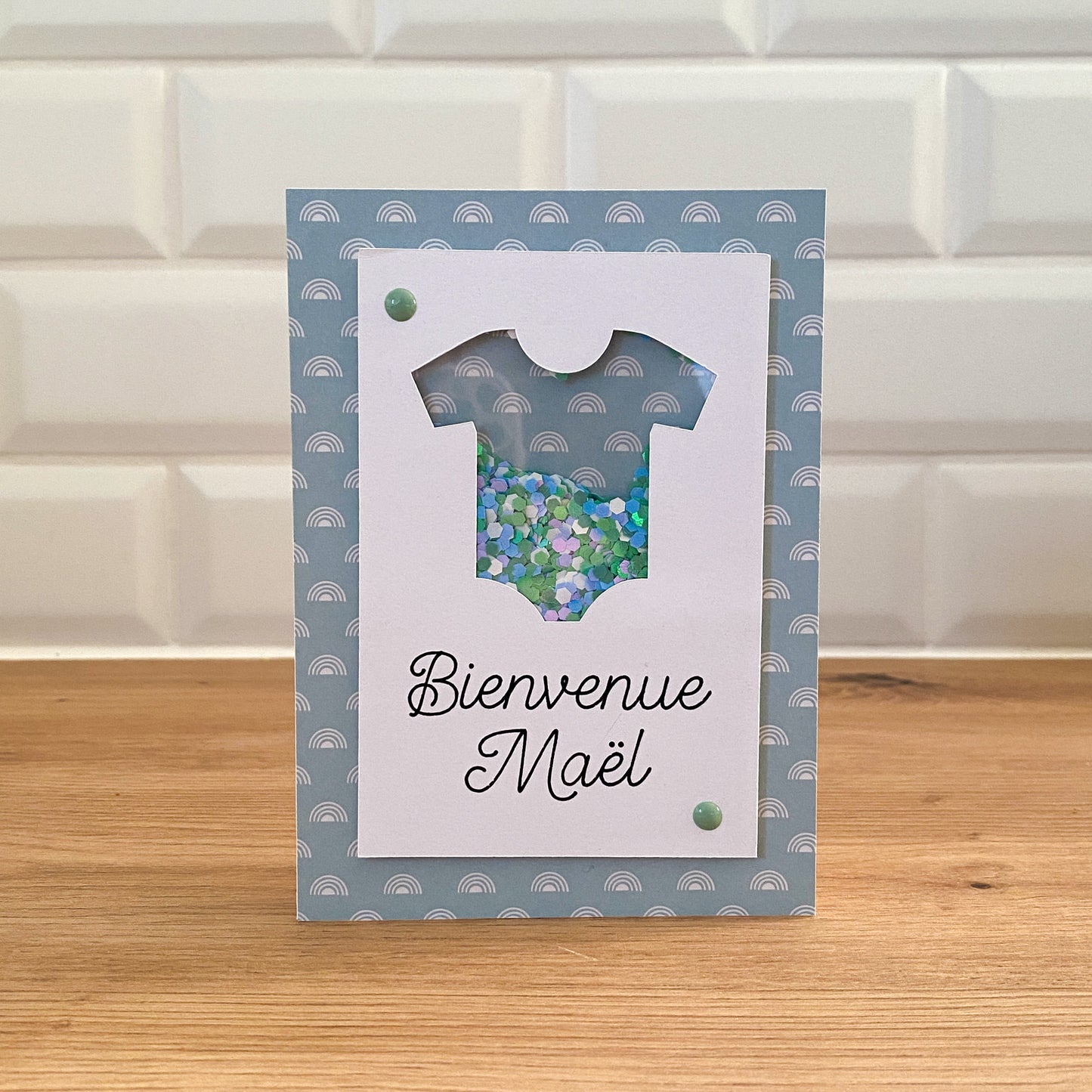 Carte de naissance - Body pailleté personnalisable