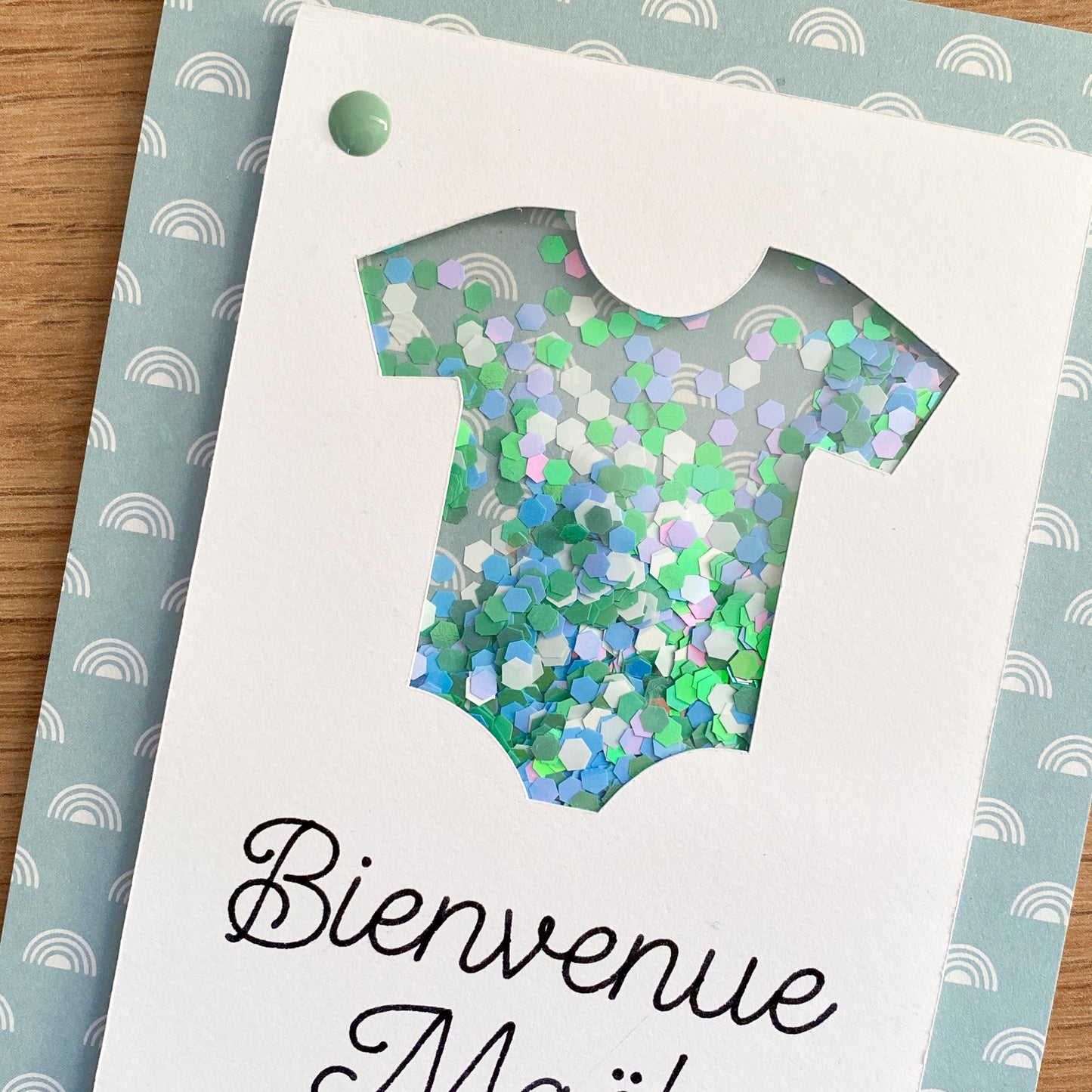 Carte de naissance - Body pailleté personnalisable