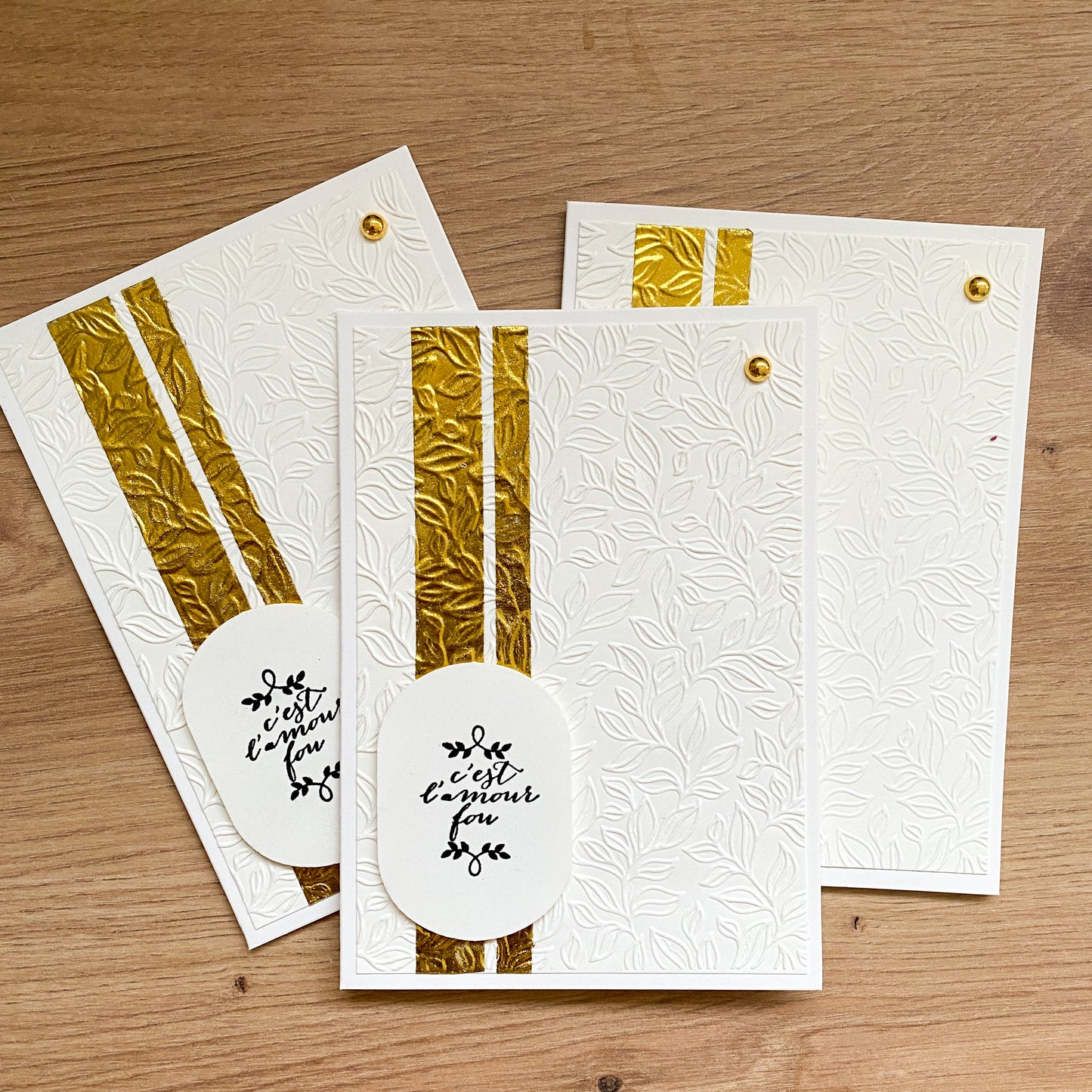 Carte mariage - Feuilles d'or