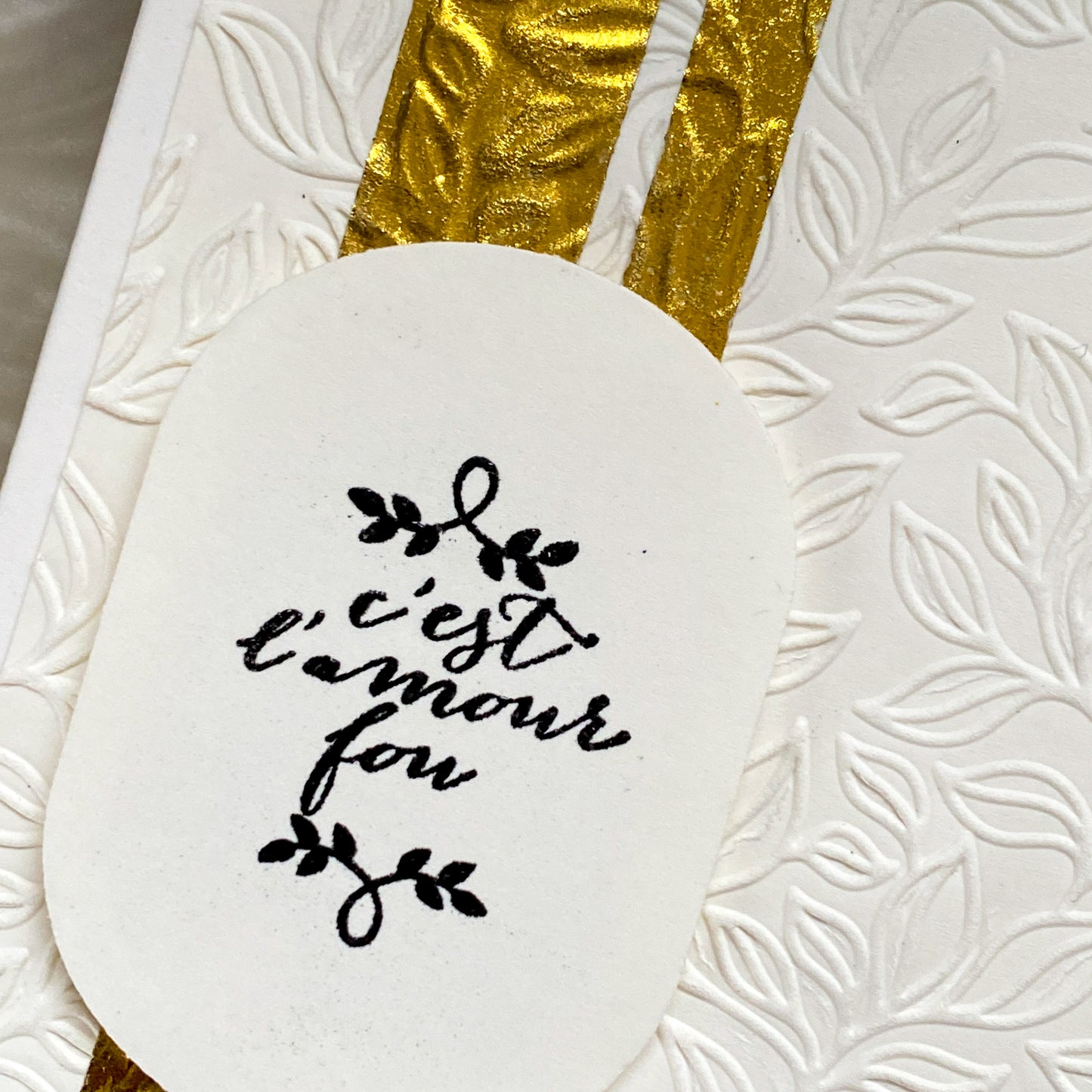Carte mariage - Feuilles d'or
