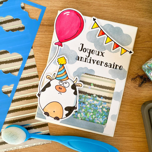 Carte anniversaire vache