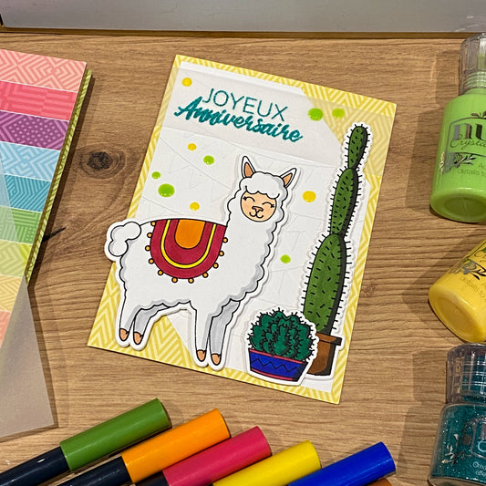 Carte anniversaire lama