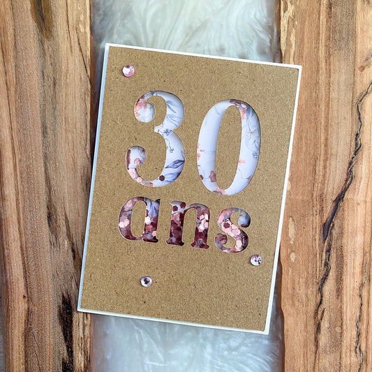Carte anniversaire - Âge fleuri