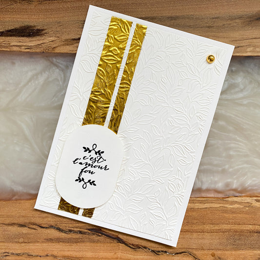 Carte mariage - Feuilles d'or
