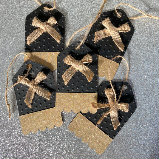 Lot de 5 étiquettes - Noir & or